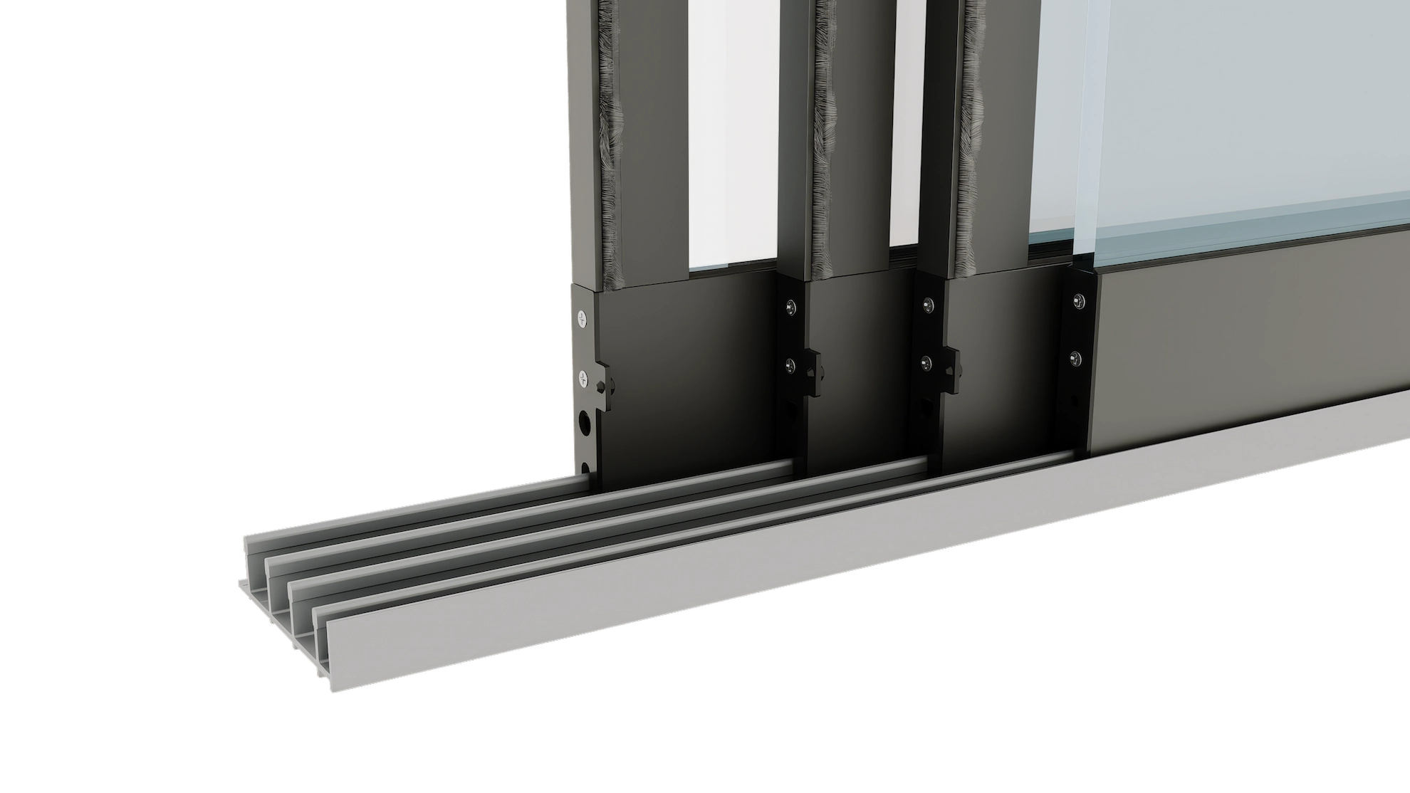 Breitemaß Glasschiebewand